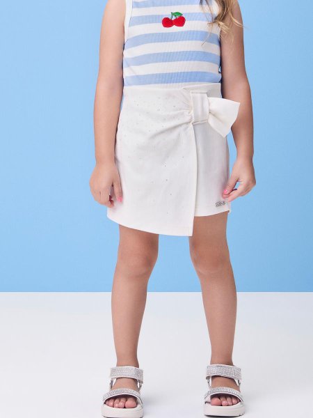 Short Saia de Sarja com Pedrarias