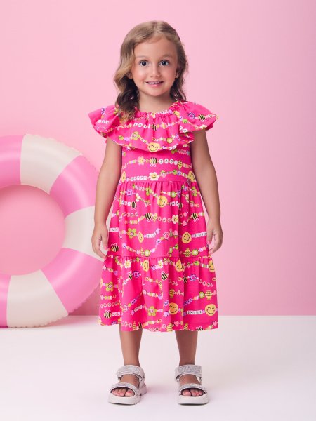 Vestido Rosa de Pulseirinhas