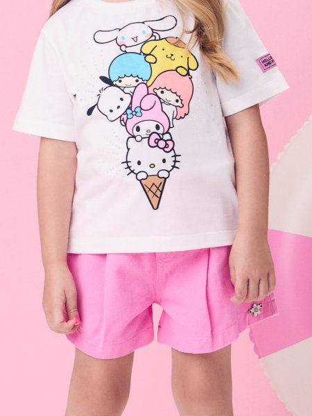 Short de Sarja Rosa Cherry