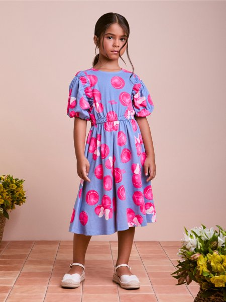 Vestido Infantil com Bolas de Tênis da Minnie