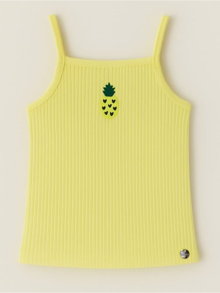Regata Amarela com Patch de Abacaxi