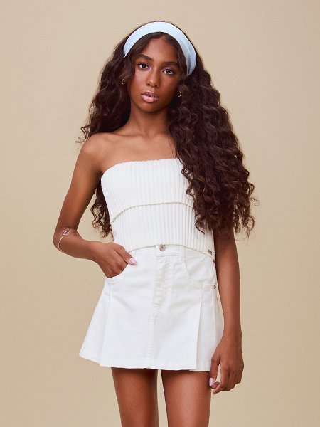 Top Off de Tricot Ombro a Ombro