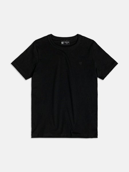 Camiseta Infantil Básica Preta com Bordado