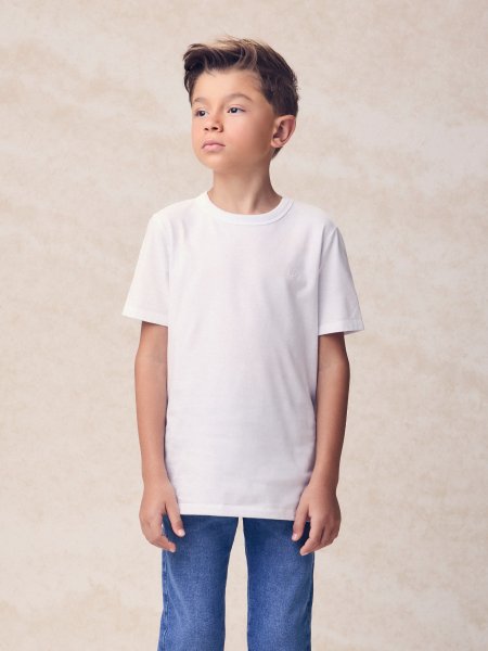 Camiseta Infantil Básica Off com Bordado