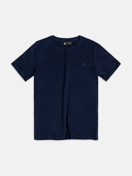 Camiseta Infantil Básica Marinho com Bordado