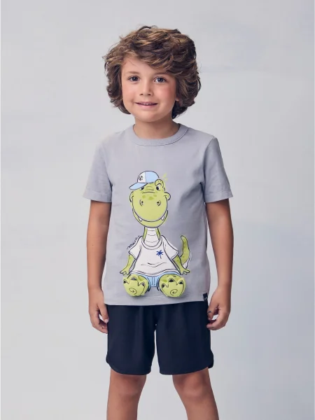 Conjunto com Estampa Interativa de Dinossauro