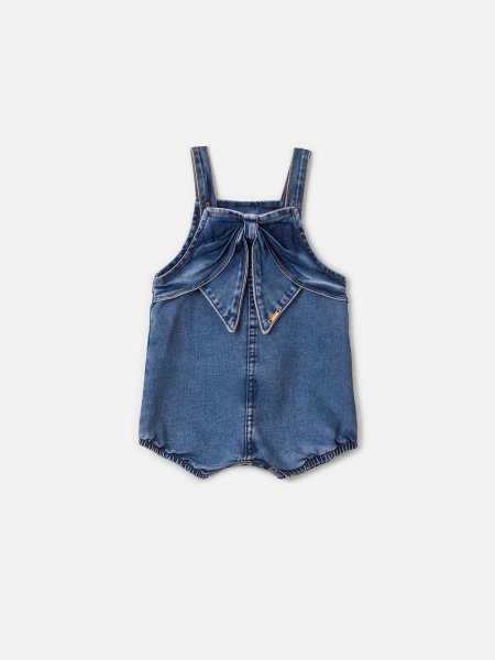 Jardineira Jeans Infantil com Laço