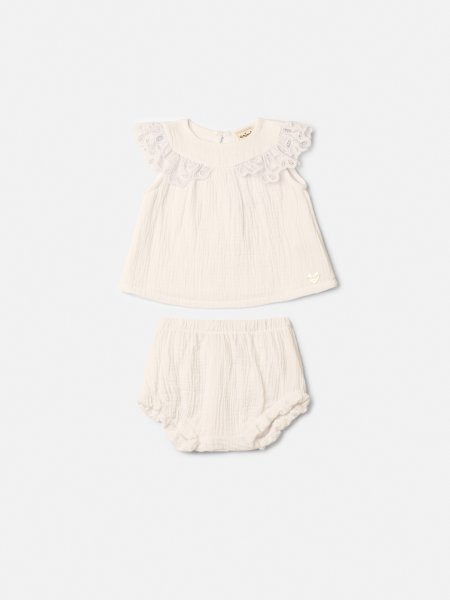 Conjunto Infantil com Bata e Short de Gaze