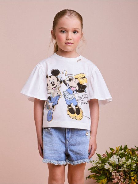 Blusa Infantil da Disney com Manga Evasê