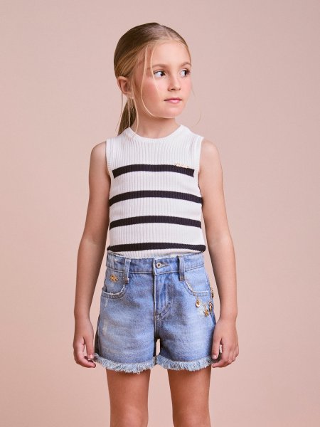 Blusa Infantil de Tricot Listrado
