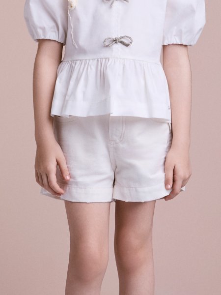 Short Infantil de Sarja Off White