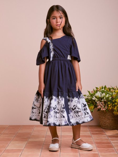 Vestido Infantil Navy da Disney com Lenço