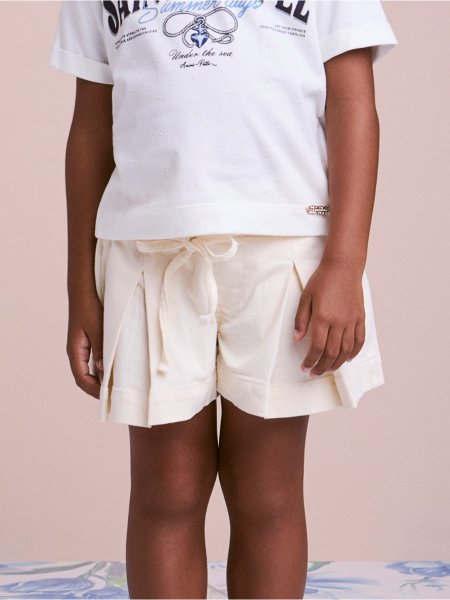 Short Infantil de Sarja Pérola com Cadarço