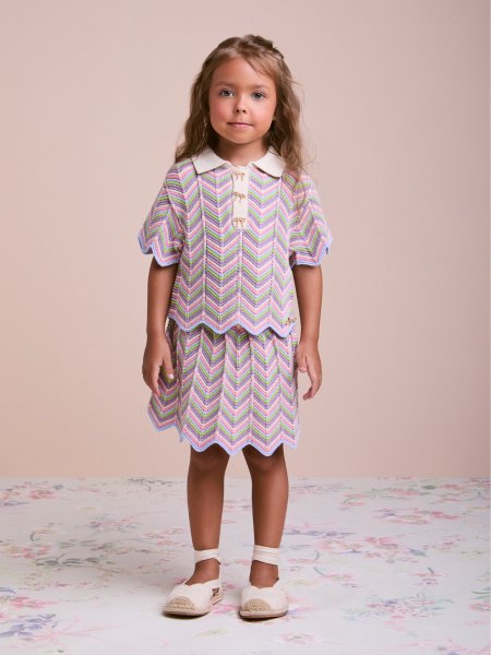 Conjunto Infantil de Tricot Zig Zag