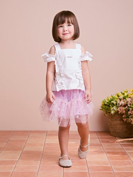 Conjunto Lilás de Tule Shine Bordado