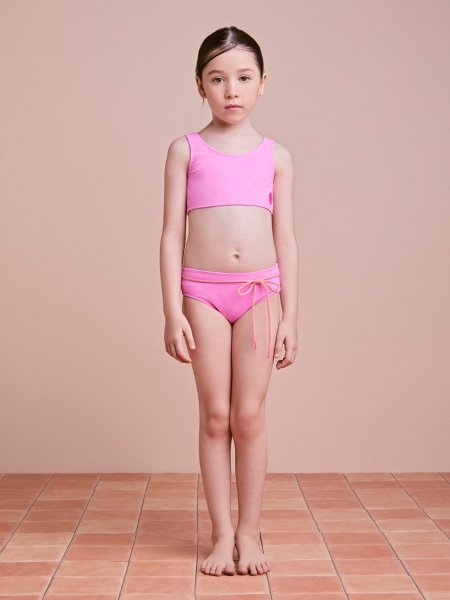 Biquíni Rosa Texturizado com Cadarço