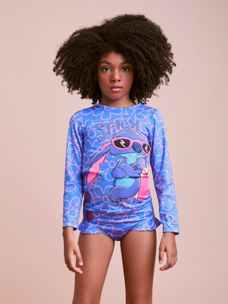 Blusa Infantil com Proteção Uv do Stitch