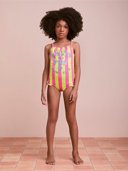 Maiô Listrado com Miçangas