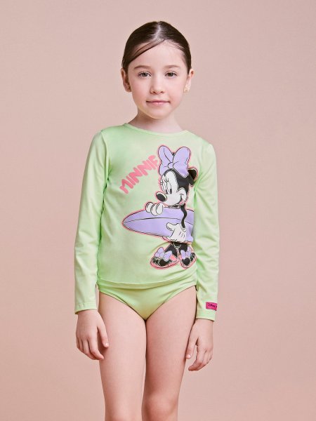 Blusa Infantil com Proteção Uv Minnie e Daisy