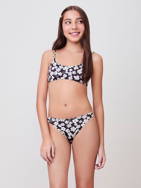 Biquíni Preto Floral