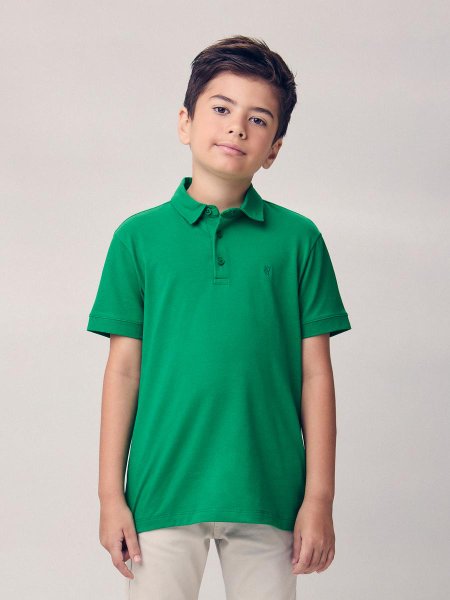 Camisa Polo Verde com Patch