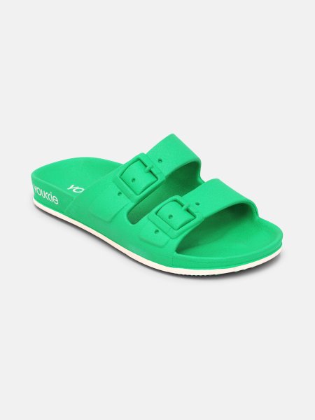 Sandália Verde Birken com Fivelas