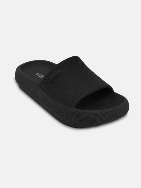 Chinelo Preto Slide Nuvem Texturizado
