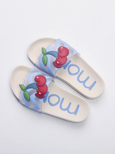 Chinelo Menina Slide Shell com Patch de Cereja