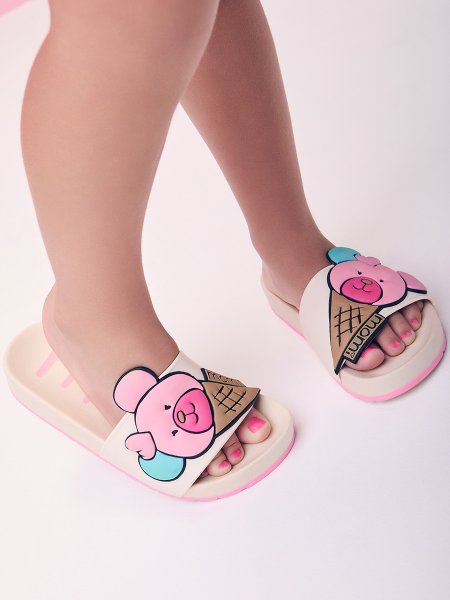 Chinelo Menina Slide Shell com Patch de Sorvete