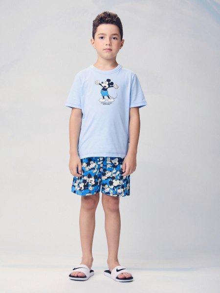 Pijama Azul com Estampa do Mickey
