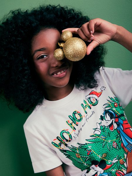 T-Shirt Infantil de Natal Mickey e Amigos Animê