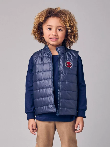 Colete Menino Youccie Infantil de Matelassê da Marvel