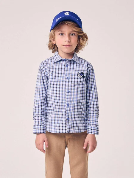 Camisa Menino Youccie Infantil Xadrez do Mickey