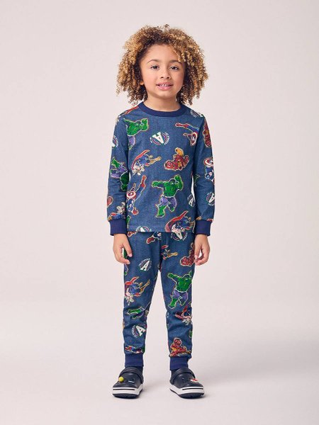 Pijama Infantil Estampado da Marvel