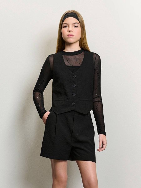 Colete Feminino Authoria de Alfaiataria com Laço