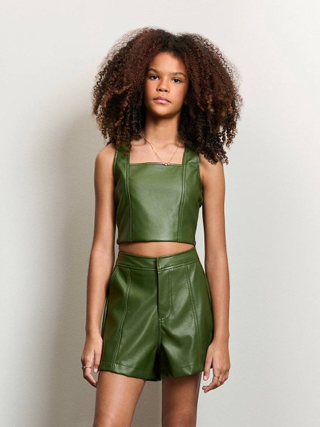 Top Feminino Authoria Fake Leather