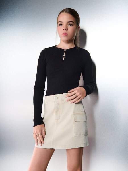 Blusa Feminina Authoria Manga Longa com Decote