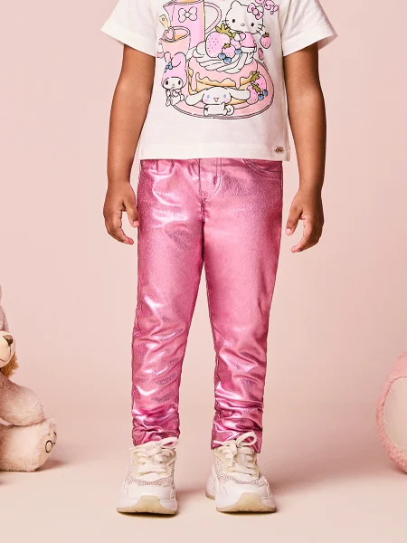Calça Menina Bengaline Infantil Metalizada