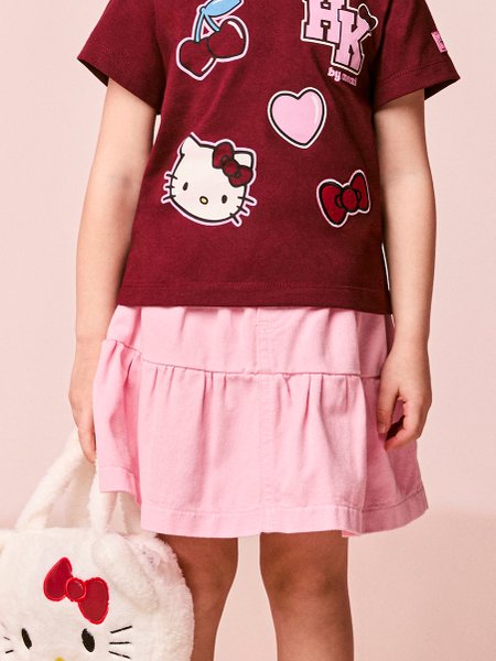 Saia Infantil Menina em Sarja Rosa