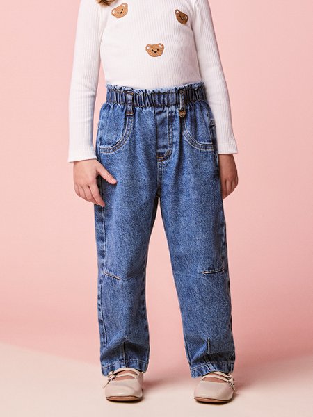 Calça Infantil Menina Jeans com Pingente