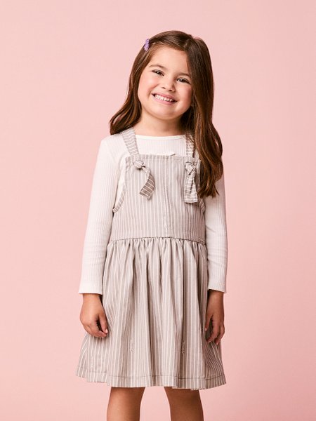 Salopete Infantil Menina de Sarja Listrada