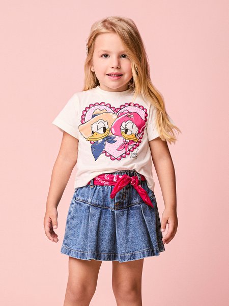 Blusa Menina Infantil com Franjas da Daisy e Donald