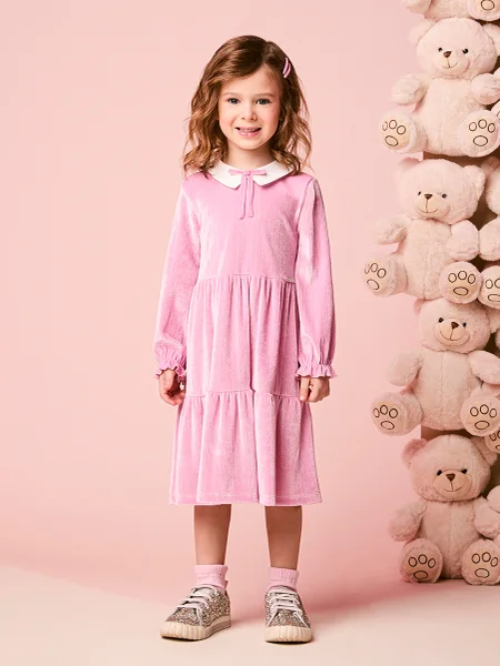Vestido Infantil Menina em Plush com Brilho
