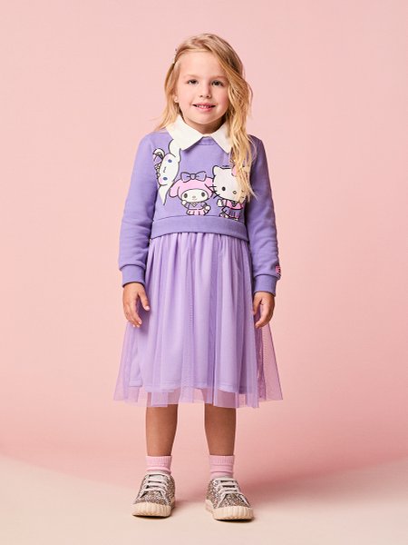Vestido Infantil Menina com Tule da Hello Kitty
