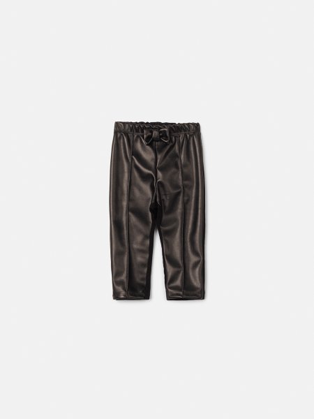 Calça Infantil Menina Animê Fake Leather com Laço