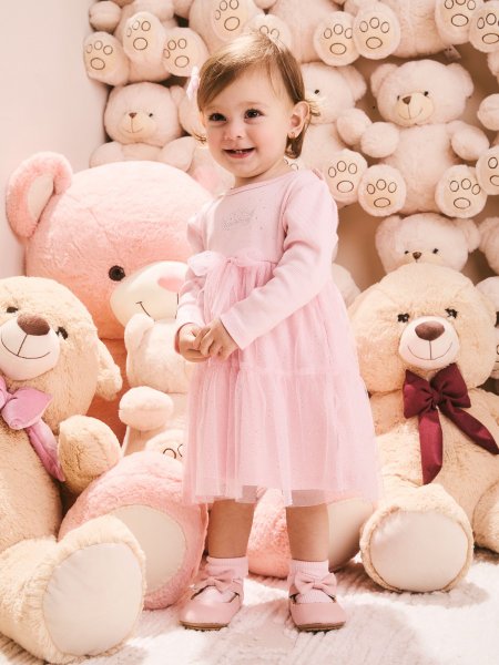 Vestido Infantil Menina de Tule com Babados