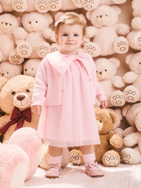 Vestido Infantil Menina de Tule com Maxi Laço