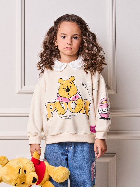 Casaco Infantil Menina Animê de Moletom do Pooh