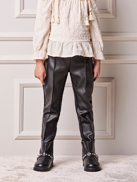 Calça Infantil Menina Animê Fake Leather