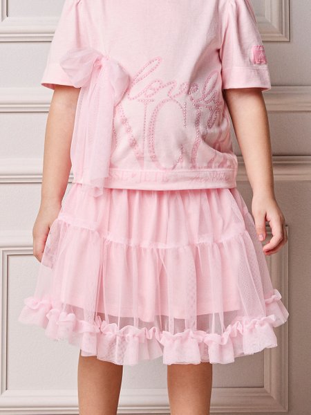 Saia Infantil Menina Animê de Tule com Babado Fru-fru